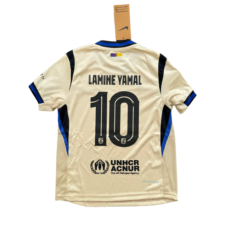 Barcelona Away Kids Kit 2025/26 – Lamine Yamal Edition